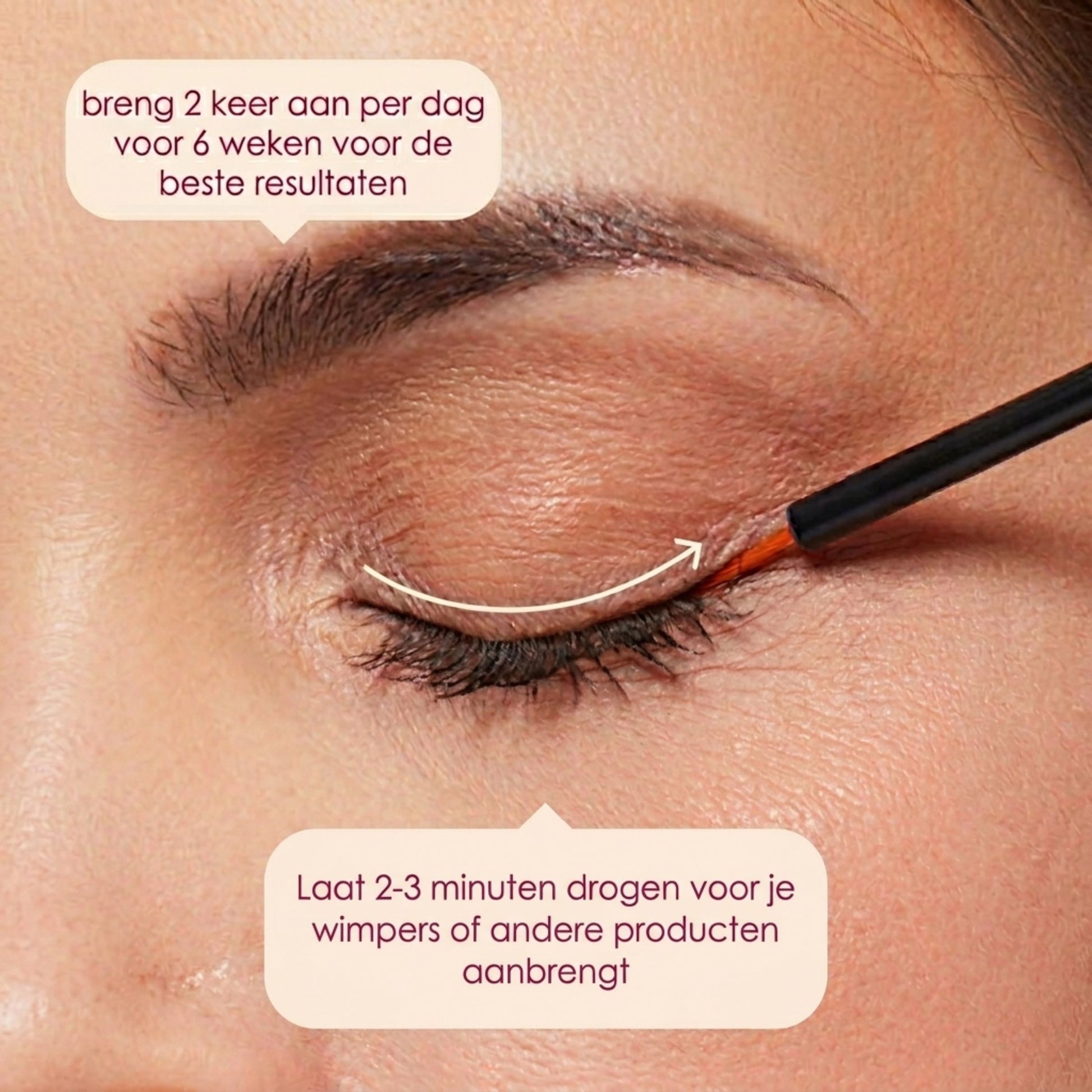 Gebruiksaanwijzing Lashthing wimperserum - 2x per dag aanbrengen gedurende 6 weken voor beste resultaten