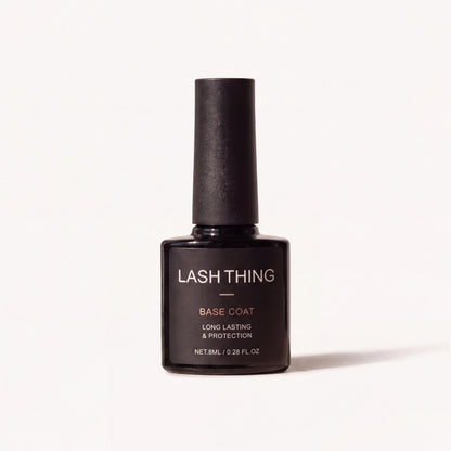 Lashthing Nail Basecoat 8 ml, vooraanzicht van het label: Long lasting & protection