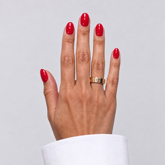 Lashthing press-on nagels Ruby Rouge (Short Oval) - hoofdfoto